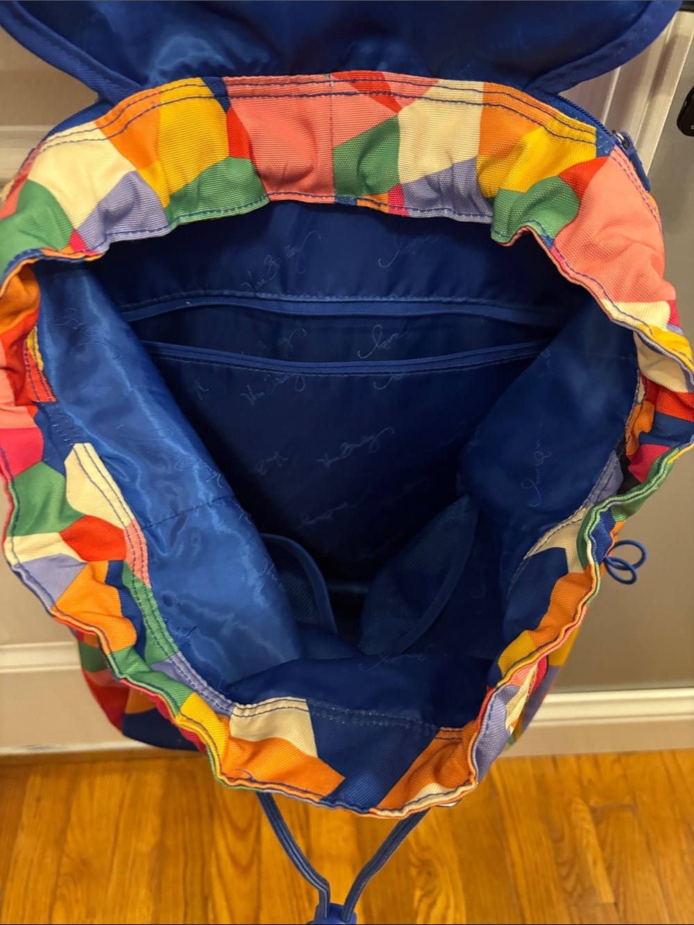 Colorful Geometric Canvas Backpack - Multicolor - Picture 5 of 12